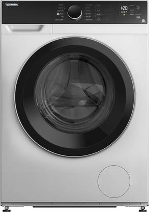 TOSHIBA 9 kg COLOR ALIVE, Drum Clean Technology, 15-Minute Quick Wash Fully Automatic Front Load Washing Machine with In-built Heater Black, White