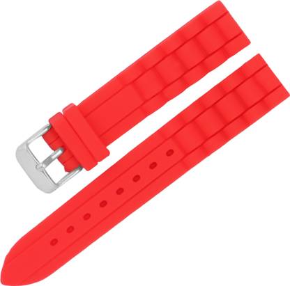 HOURSTAR 14MM Red Silicone Watch Strap Replacement Rubber Watch Band Waterproof Link Pattern 14 mm Silicone Watch Strap