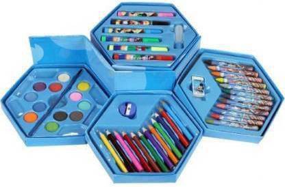 TOPUP 46 Pieces Colors Box Color Pencil sharpener Water Color Sketch Pens Eraser