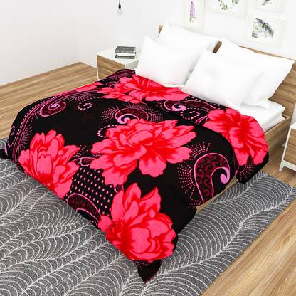 morpank Floral Double Mink Blanket for  Heavy Winter