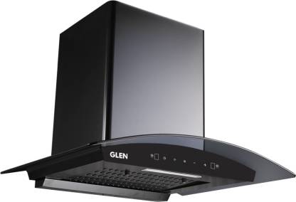 GLEN Auto-Clean Filterless Curved Glass Kitchen Chimney 6060 (60 cm Wide, 1200 m3/hr)
