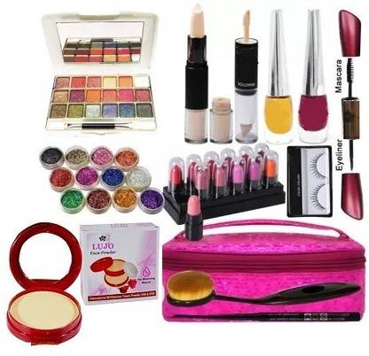 lujo CHEAP AND BEST COMBO KIT OF 33 ITEMS WITH STYLISH MAKEUP POUCH ( SET OF 33 )
