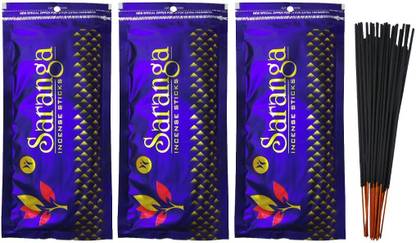 Adhvik (Pack Of 3) Premium Quality Saranga Multi-Fragrance Scented Incense Sticks Agarbattis for Worship Pooja Meditation Spritual Religious Purposes-(150gram Each Packet) Scented