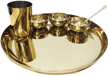 royal marc gold Stainless Steel, Gold Plated GOLD PLATE SET Dinner Set