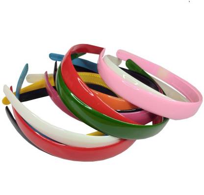 De-Ultimate Pack Of 9 Pcs Premium Quality (Big) Unisex Flexible Lightweight Hair Stylish Plastic (Multicolor) Plain Design Convenient Daily Use Sports Hair Band/head Band Ware Fashion Accessories for Women's & Girl's Hair Accessory Set