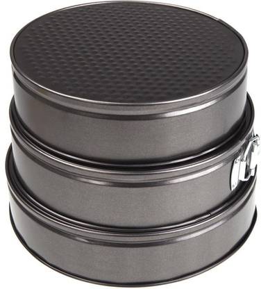 Drunna Set of 3 Round Aluminium Non-Stick Backing Cake Moulds Pan Can be Used in Microwave Ovens Aluminium Cake Mould 1