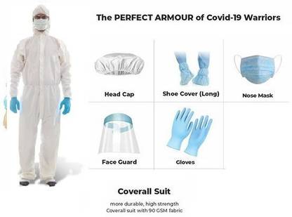 divine world Disposable One Time Use-Personal Protective Equipment/PPE Kit Safety Jacket Safety Jacket (White) Safety Jacket
