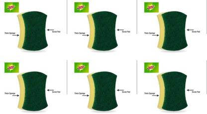 Scotch-Brite Scrub sponge Large ( pack of 6 ) Scrub Sponge