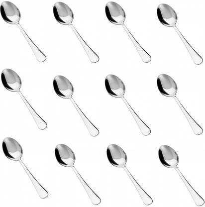 Marwall Stainless Steel Royal Tea Spoon Set (Length : 140MM, Thickness:2 MM)) - Set of 12 pcs Stainless Steel Tea Spoon Set