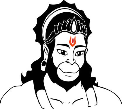Delight Decor 53 cm Hanuman Ji Self Adhesive Sticker