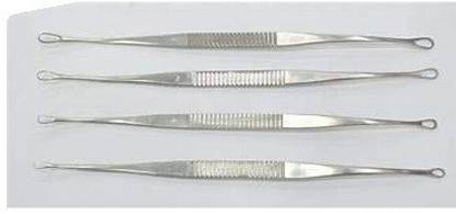 Forgesy Uterine Curette Double ended Set Serrated Forceps