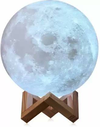 RK ONLINE SALES RK ONLINE SALE 3D Printing Moon Lamp/ Lunar Moonlight Lamp/ Moon Shaped (15 cm) Night Lamp Table Lamp