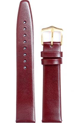 Exor Burgundy colour with Flat Finish of 18 mm Synthetic Leather Watch Strap