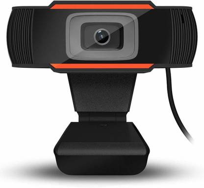 विनायकर्त PC WEB CAMERA Webcam (Black, Orange) with Microphone for PC Laptop & Desktop, Plug and Play 1 HD वेबकैम बिल्ट-इन माइक्रोफोन के साथ नाइट विज़न के साथ USB कनेक्टिविटी