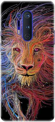 CASEMANTRA Back Cover for OnePlus 8 Pro - Lion Print