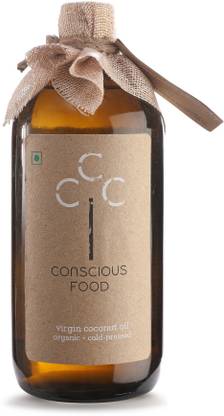Conscious Food Virgin Coconut Oil 500 ML - Organic Oil Coconut Oil Mason Jar