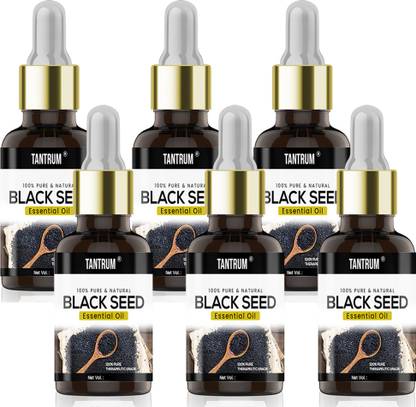 TANTRUM Blacksed Oil - Pure and Therapeutic Grade - Massage Suitable for All Skin Types Pure Essential Oil (10Ml Pack of 6) Hair Oil