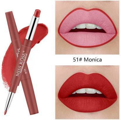 MISS ROSE Makeup Professional Lipstick & Liner 2 in 1-51 (Monica, #51)