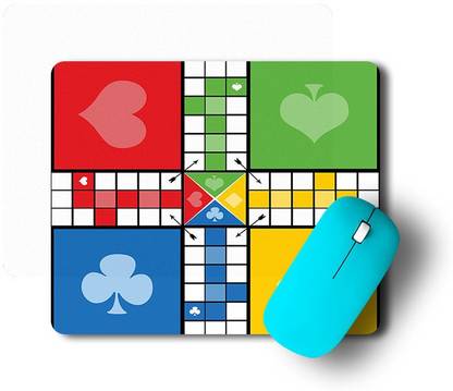 Yellow Alley Ludo Board Designer Mouse Pad|Rubber Base|Mouse Pad For Wireless Mouse|Gaming Mouse Pad| High Quality | Anti - Slippery Pad Non Slip Base Mousepad