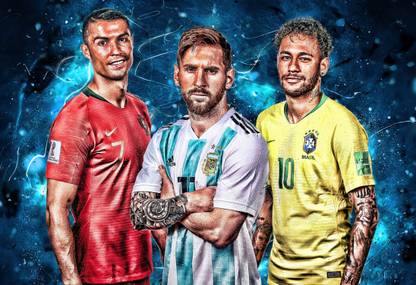 Ronaldo Messi Neymar Paper Print