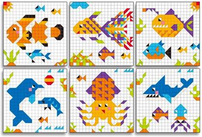 2Fonz 6-in-1 Building Block Puzzle, Ocean Life Series, Set of 420 Pieces