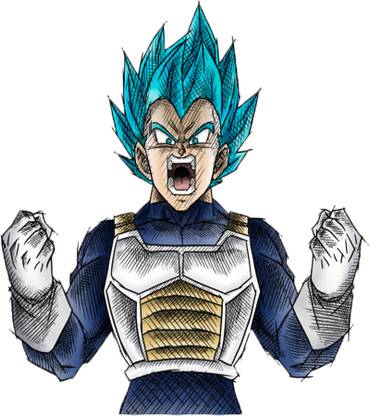 SMARTBUYER 23 cm T-Shit188-Vegeta-Super-Saiyan-God-Drawing---V2-Patch-Sticker Removable Sticker