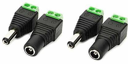 BIGGEAR DC Pin Connector 2 Male + 2 Female DC Pin Connector Male Female Wire Connectors for CCTV Camera,Led Strip Light, DVR DC PIN CONNECTOR Wire Connector