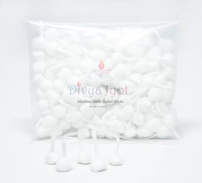 Divya Jyot Machine Made (Pack of 700pc) Cotton Wicks Flower Batti Cotton Wick