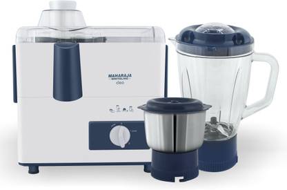 MAHARAJA WHITELINE CLEO (JX-115) 450 W Juicer Mixer Grinder (2 Jars, White, Blue)