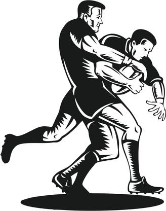 Delight Decor 48 cm Rugby Tackle Self Adhesive Sticker