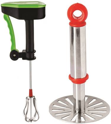 JIGSHTIAL COMBO 2 IN 1 MULTI USE KITCHEN POWER FREE BLENDER & MASHER/ Potato Masher/ Bhaji Press/ Masher/ Power free hand Blender Kitchen Tool Set