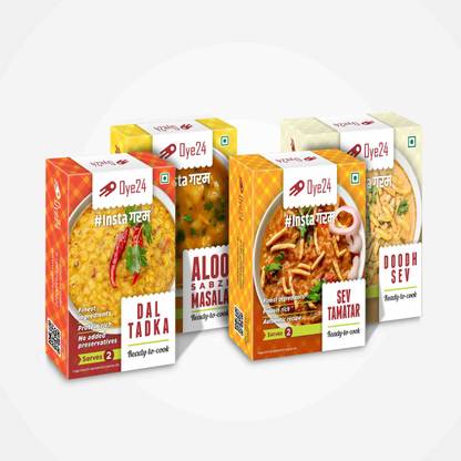 oye24 Dal Tadka + Doodh Sev + Sev Tamatar + Aloo Sabzi Masala (One Each) 290 g