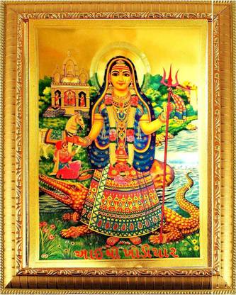 SUNINOW khodiyar maa Photo Frame Religious Frame