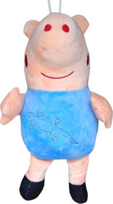 Toyskart Peppa Pig and George pig soft toy.Set of 1. Size is 32cm including leg. Blue in colour  - 32 cm