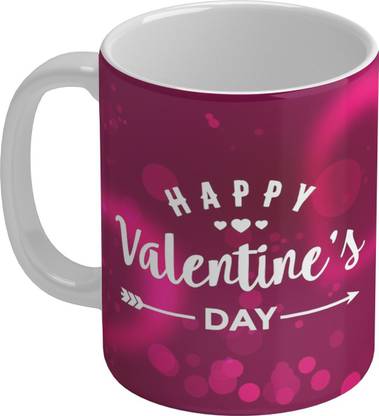 Shieldsmore Ceramic Happy Valentine's Day And love Printed Multicolored Coffee/Cup For Gift | White Ceramic Coffee Mug
