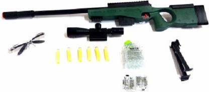 CELESTEN FASHION PUBG AWM Gun Toys Set with Scope , Water Bullets , Stand and Silencer for Kids Guns & Darts (Multicolor)