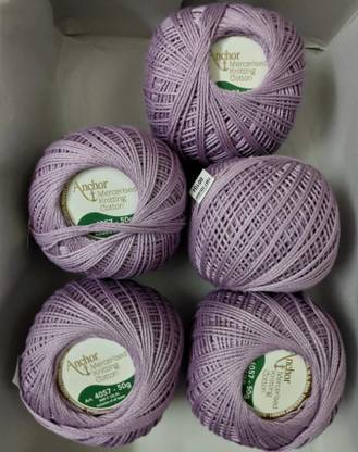 ANCHOR Knitting Cotton - Light Lavender 4057 -shade 104- 50g x 5