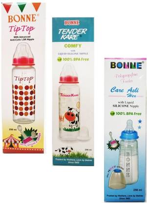 BONNE Mix Baby Feeding Bottles 250ml (set of 3) - 250 ml