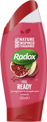 Radox Feel Ready Unisex Shower Gel | Natural Pomegranate and Red Scent