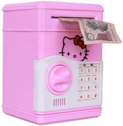 AMCollection Mini Electric Secret Password Safe ATM Piggy Bank Money Safe Deposit bank Coin Bank