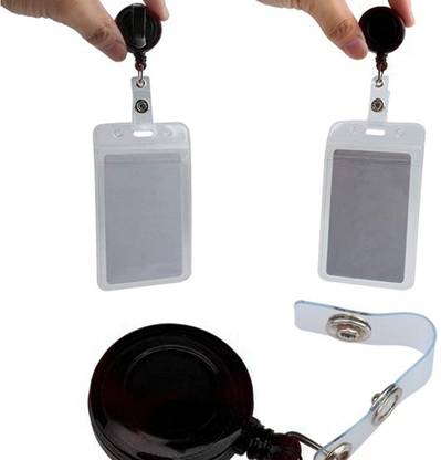 Psb Round Shape Yo-Yo Retractable Key Ring for ID Card Holder (Black) (Pack of 15) Key Chain