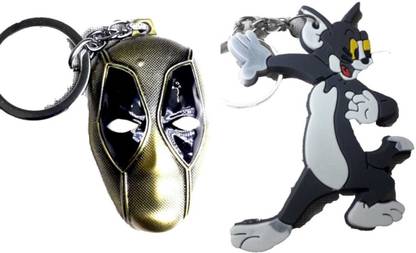 my dolphin combo of two- marvel avengers deadpool metal keychain and tom and jerry rubber keychain Key Chain