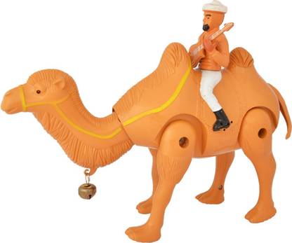 IndusBay Battery Operated Walking Camel Light and Sound Toy for Kids Dubai Theme Desert Camel Toy for Kids Musical Toy