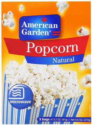 American Garden Microwave Popcorn, Natural, 273g NATURAL Popcorn