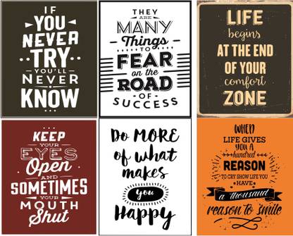 Combo Motivational and Inspirational Wall Posters and Quotes for Home,Office,Study Center,Gym,Cafe and Restaurants.Printed on Premium 300GSM Thick Paper With Matte Finish. (13 inch X 19 inch,Rolled) Paper Print