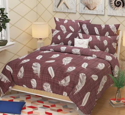 TIB 220 TC Cotton Double Printed Flat Bedsheet