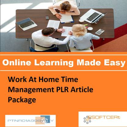 PTNR01A998WXY Work At Home Time Management PLR Article Package