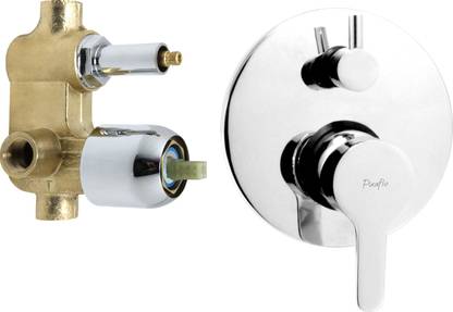PIXAFLO Brass Single Lever 2 Inlet / 4 Way Diverter with Exposed Parts Kit (Complete) (Chrome) Fission Diverter Faucet