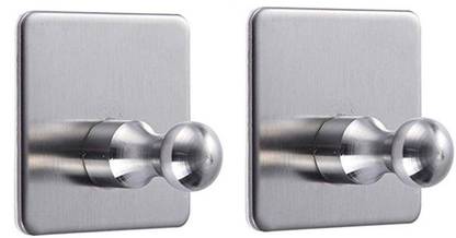 pepplo Self Adhesive Hook Stainless Steel Hooks Hat Towel self Adhesive Hooks Strong Robe Coat Stick-up Stainless Steel Hanger for Kitchen Bathrooms Lavatory Closets, Water and Rust Proof Hook 1