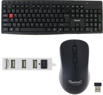 Quantum Hi-Tech QHM 9600 WIRELESS COMBO (KEYBOARD & MOUSE) WITH QHM 6660 USB HUB Wireless Standard Multi-device Keyboard